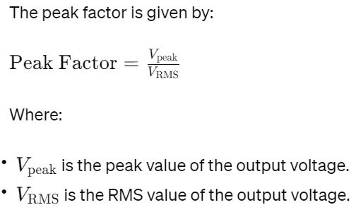 peak factor of halfwave rectifier