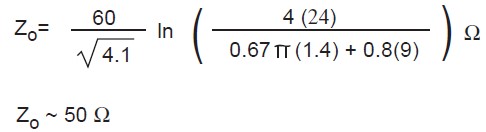 Impedance Formula Stripline trasmission line example