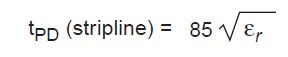 Propagation delay in Stripline formula