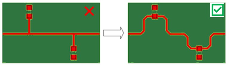Trace Stub (Undesired Trace length)